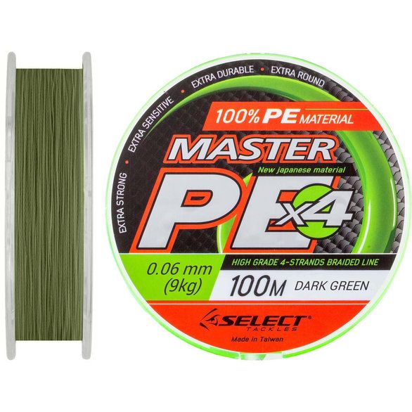 Шнур Select Master PE 100m 0.08мм 11кг темн.-зел. (Шнур) 1870.01.41 фото