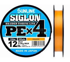 Шнур Sunline Siglon PE х4 150m (оранж.) #0.6/0.132mm 10lb/4.5kg 1658.09.30 фото