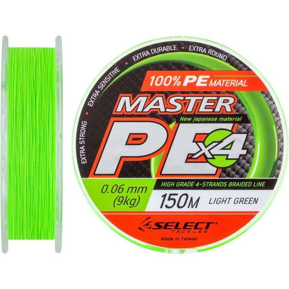 Шнур Select Master PE 150m (салат.) 0.06мм 9кг (Шнур) 1870.01.49 фото