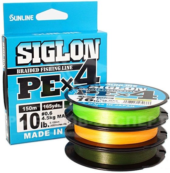 Шнур Sunline Siglon PE х4 150m (салат.) #0.5/0.121mm 8lb/3.3kg 1658.09.03 фото