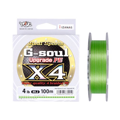 Шнур YGK G-Soul X4 Upgrade 200m #0.4/8lb ц:салатовый (Шнур) 5545.00.99 фото